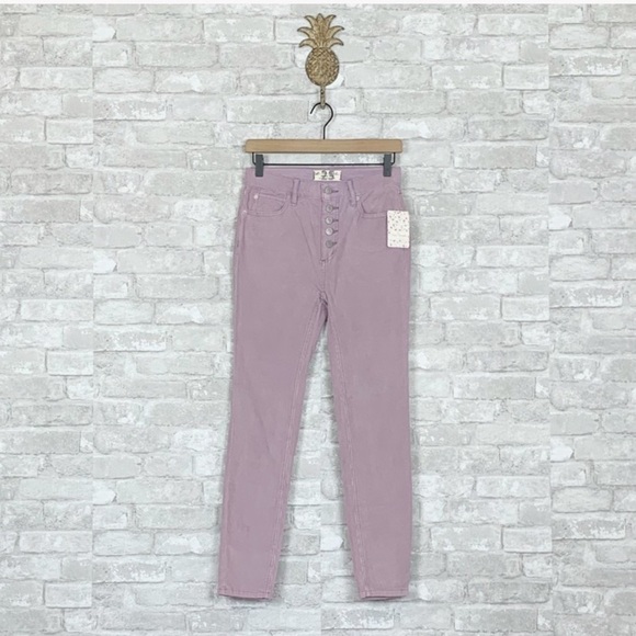 NWT Free People Sun Chaser Corduroy Button Fly Skinny Pant Sz 25 - Picture 4 of 8